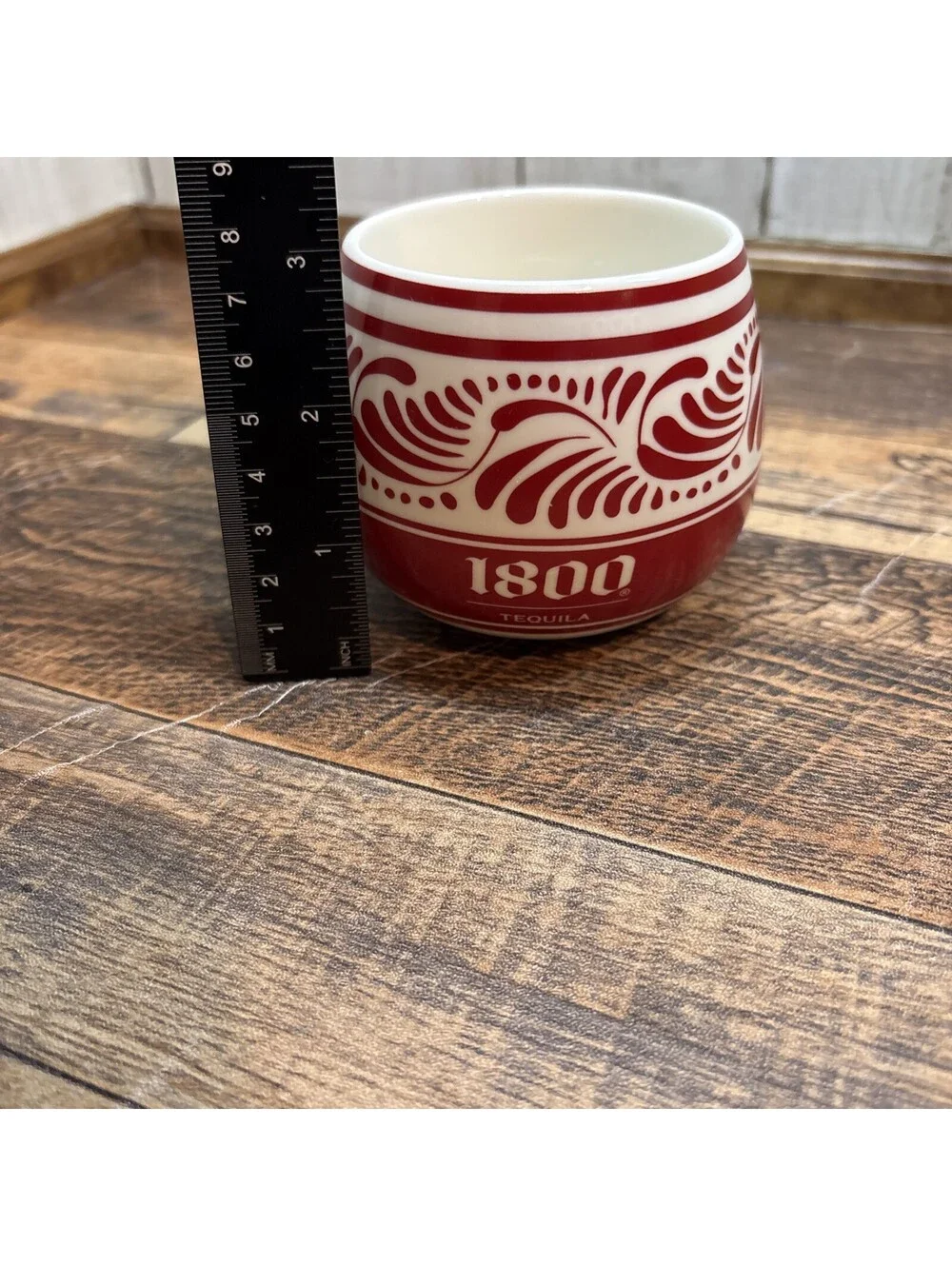 1800 Tequila Ceramic Cups Set of 2 Red/White 10 oz Promotional Gift Set